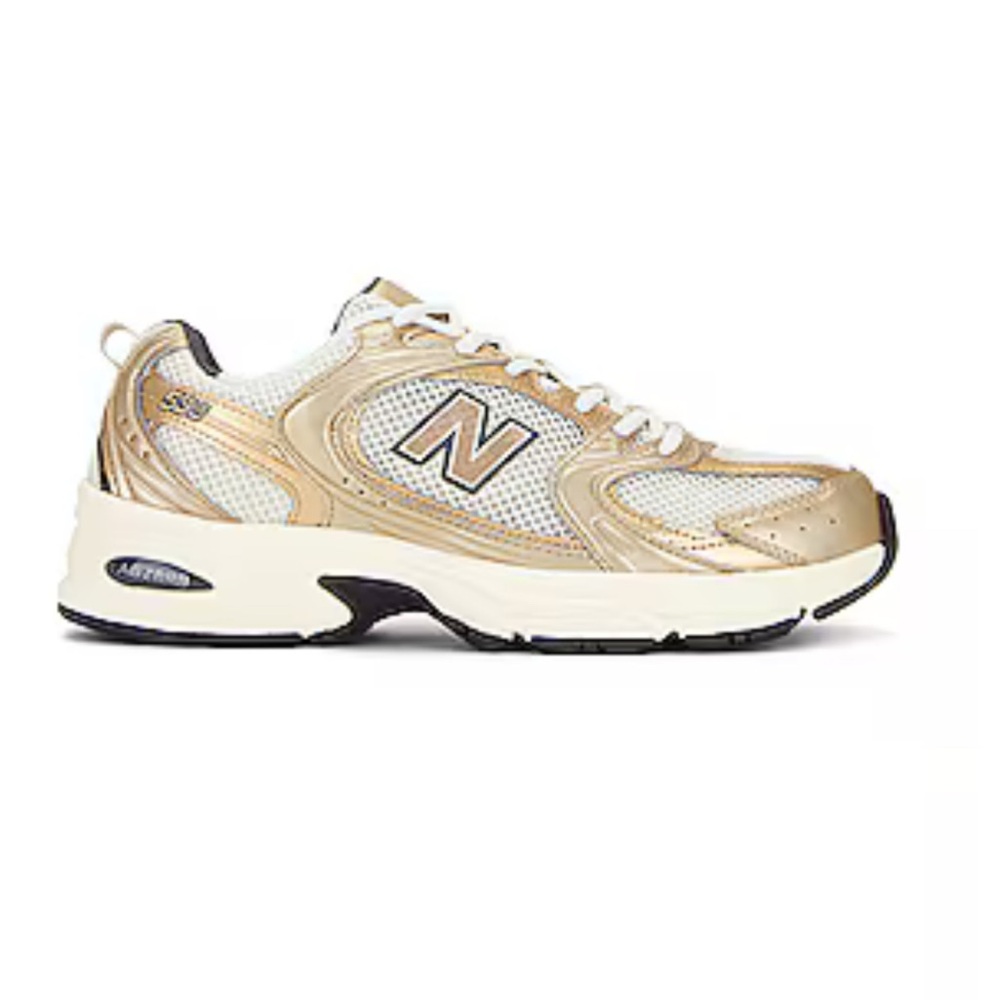 New Balance 530 Metallic Gold and White Running Shoes (Brand New)